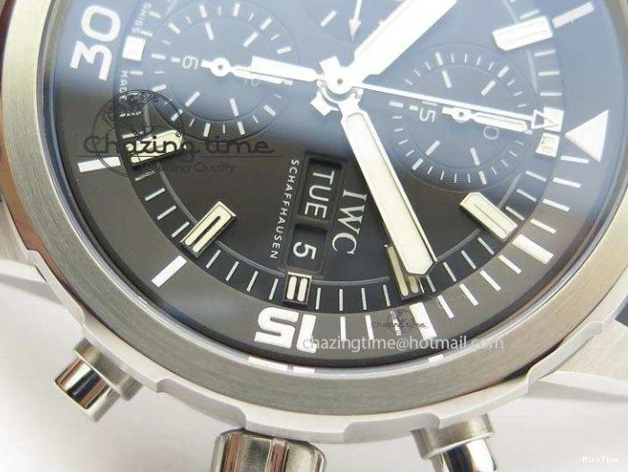 MIROTIME 0225 Aquatimer Chrono IW376803 V6F 1:1 Best Edition Black Dial On Rubber Strap A Stretchable 7280